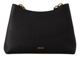 VERSACE Calf Leather Small Hobo Shoulder  bag - Black image 0
