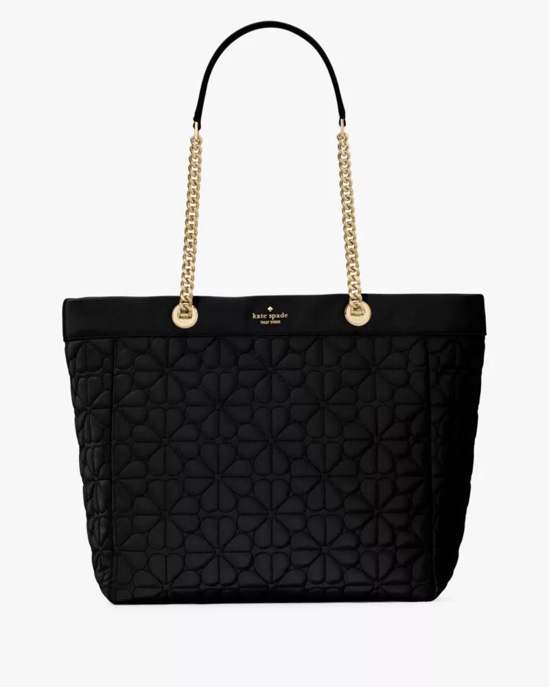 KATE SPADE Spade Flower Quilted Fabric Medium Tote - Black image 0