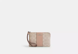 COACH Corner Zip Wristlet In Signature Canvas With Stripe image 4