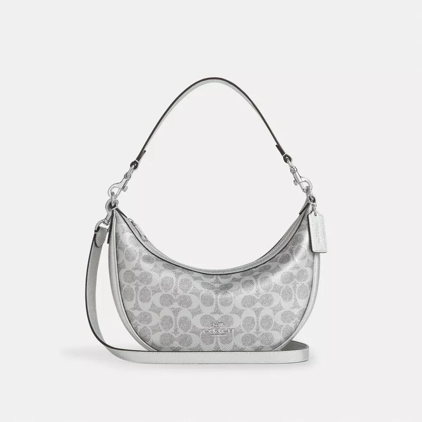 COACH Aria Shoulder Bag In Signature Canvas - Gray/Silver image 0