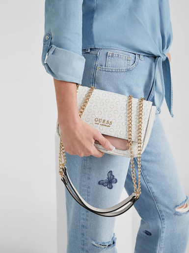 GUESS Gelber Mini Foldover Crossbody image 5