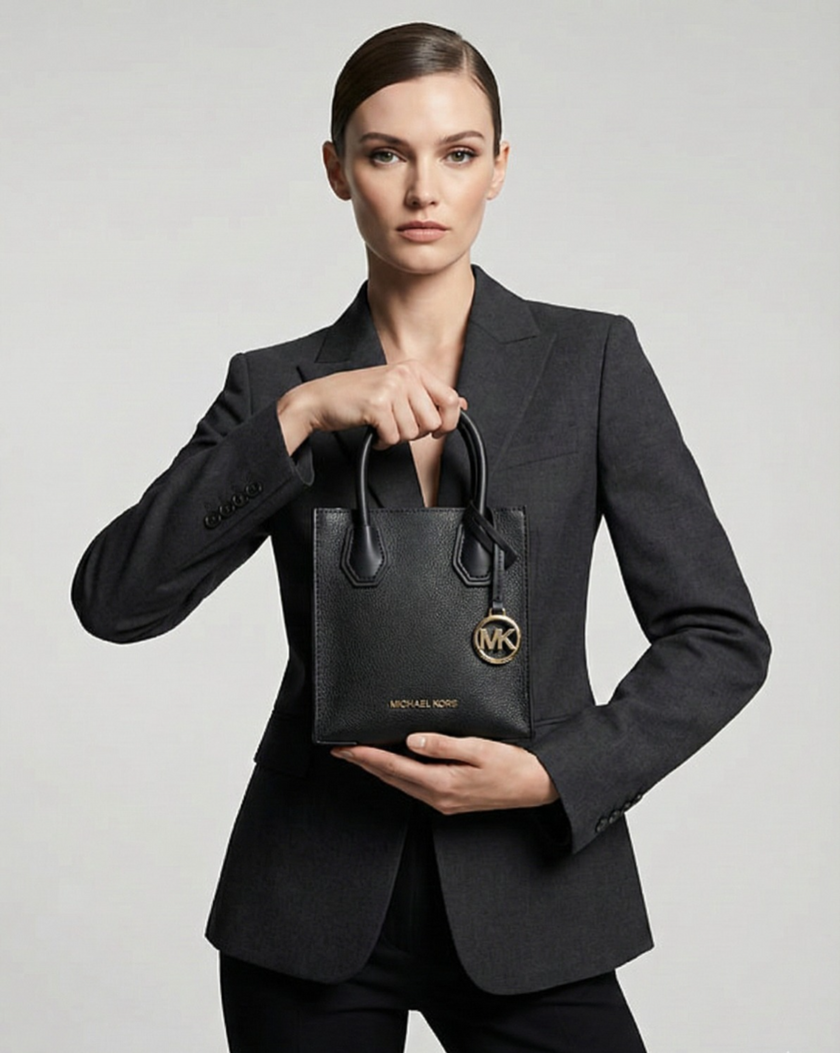 MICHAEL KORS Mercer Extra-Small Pebbled Leather Crossbody Bag - Black image 0