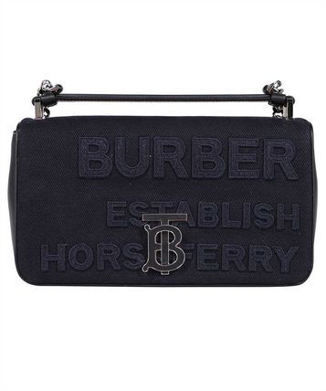 BURBERRY Navy Small Lola Horseferry Logo Canvas Bag image 3