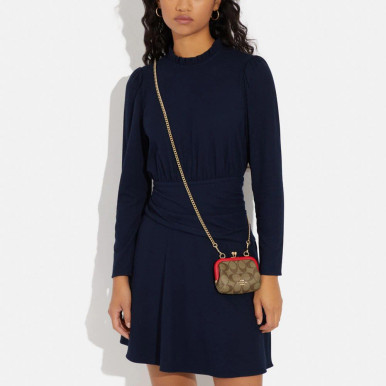 COACH Nora Kisslock Card Case In Signature Canvas image 0