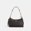 COACH Teri Shoulder Bag In Signature Canvas Gold/Walnut/Black (Arriving In Delhi) image 0