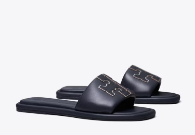 TORY BURCH Double T Sport Slide - Perfect Black / Gold image 2