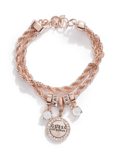 GUESS Rose Gold-Tone Logo ID Link Bracelet image 1