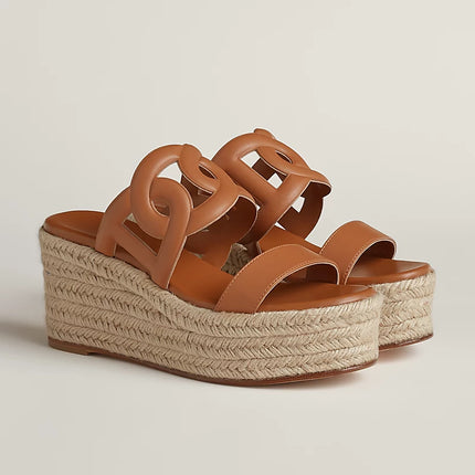 HERMÈS Ithea 30 Espadrilles - Natural