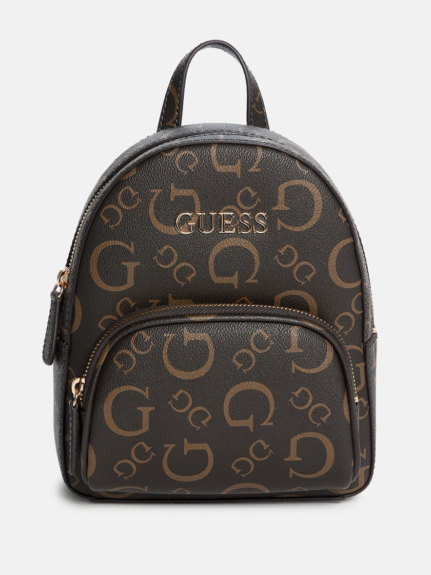 Guess Eldoria Enlarged Logo Mini Backpack - Brown image 0