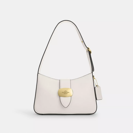 COACH Eliza Shoulder Bag With Zipper Closure - Gold/Chalk image