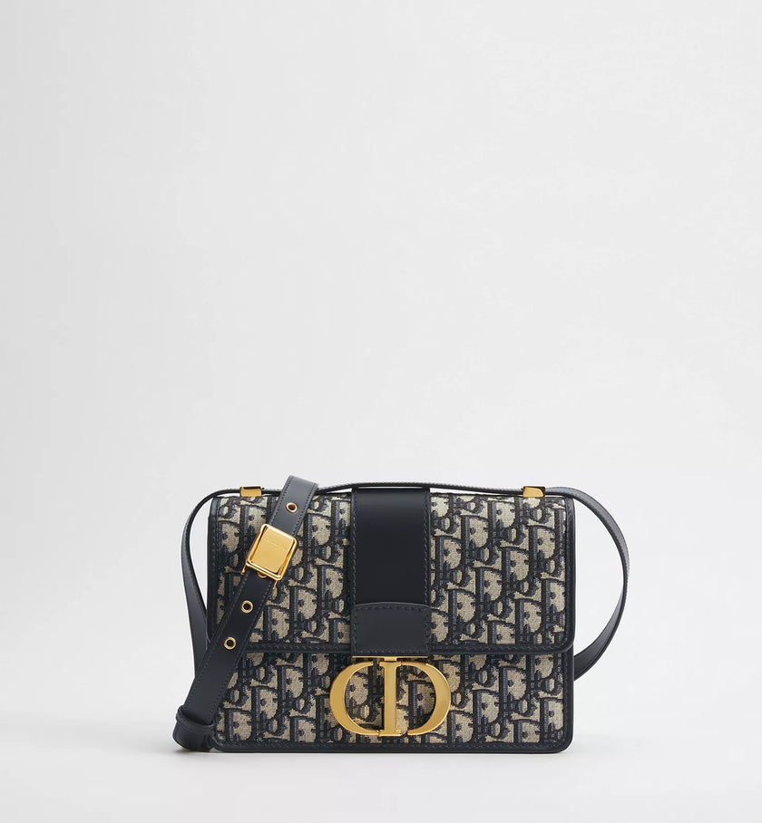 DIOR Small 30 Montaigne Bag Blue Dior Oblique Jacquard