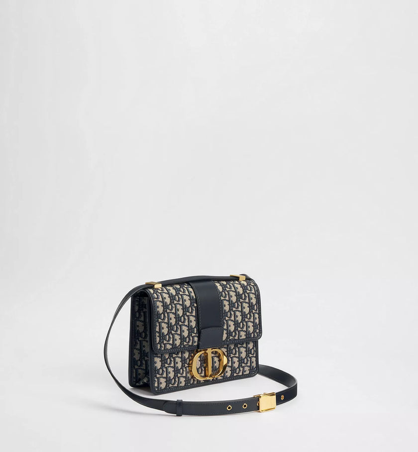 DIOR Small 30 Montaigne Bag Blue Dior Oblique Jacquard