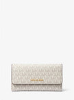 [AT DELHI] Michael Kors Jet Set Large Logo Trifold Wallet - Vanilla image 0