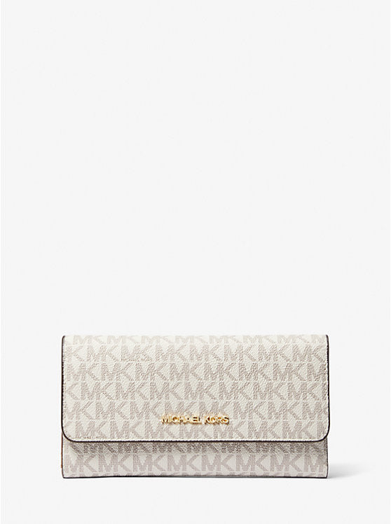 [AT DELHI] Michael Kors Jet Set Large Logo Trifold Wallet - Vanilla image 0