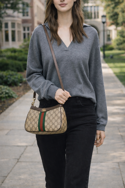 GUCCI Ophidia Small Shoulder Bag - Brown image 0