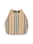 BURBERRY Phoebe Icon Stripe Drawstring Bucket Bag - Beige image 2