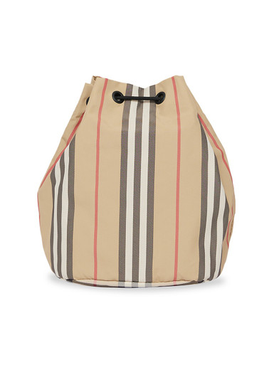 BURBERRY Phoebe Icon Stripe Drawstring Bucket Bag - Beige image 2