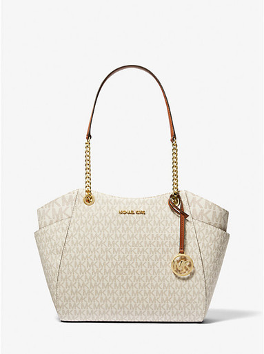 [AT DELHI] MICHAEL KORS  Jet Set Large Signature Logo Shoulder Bag - Vanila image 2