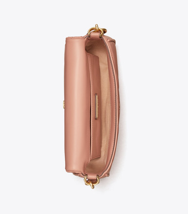 TORY BURCH  Small Kira Chevron Flap Shoulder Bag - Meadow Sweet / Rolled Gold image 0