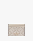 KATE SPADE  Spade Flower Small Slim Card Holder - Dark Beige Multi image