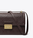 TORY BURCH T Monogram Leather Shoulder Bag - Deep Maroon image 1