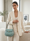 [AT DELHI] TORY BURCH Robinson Spazzolato Small Flap Bag in Green image 1