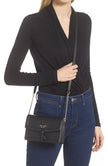 KATE SPADE Knott Pebbled Leather Flap Crossbody Bag - Black image 0