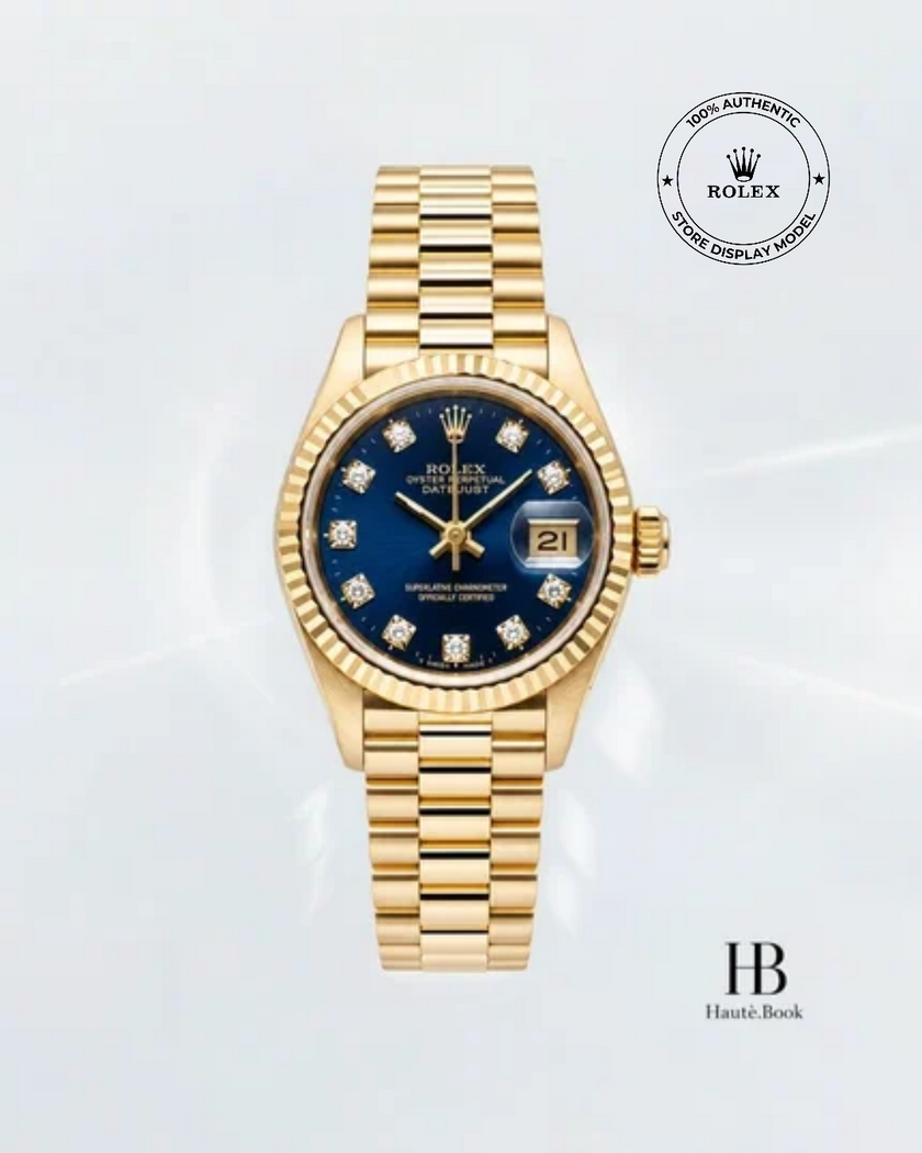 [Store Display] ROLEX Datejust Blue Gradient Diamond Full Gold 26 mm