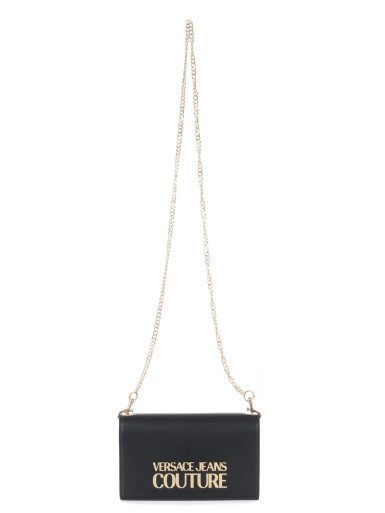 Versace Jeans Couture Logo-Embellished Chain-Linked Crossbody Bag - Black image 1