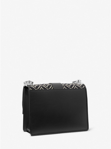 MICHAEL KORS Greenwich Small Logo Jacquard Crossbody Bag - Black L/ight Cream image 0