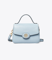 TORY BURCH Small Robinson Spazzolato Top-handle Bag -  Pale Blue image 3