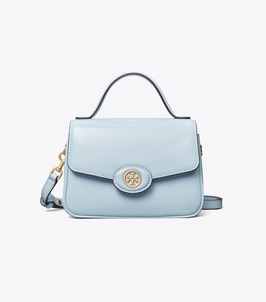 TORY BURCH Small Robinson Spazzolato Top-handle Bag -  Pale Blue image 3