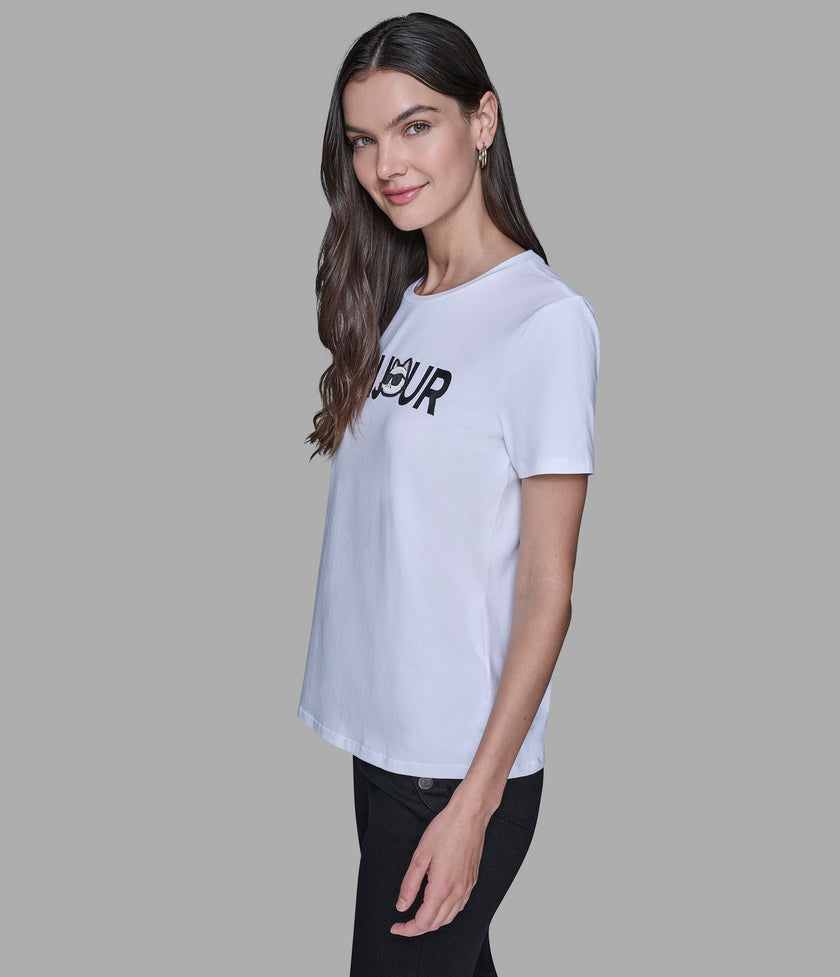 KARL LAGERFELD Bonjour Character Tee - White (Arriving In Delhi) image 2