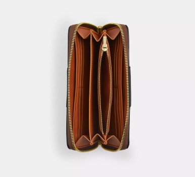 COACH Long Zip Around Wallet In Signature Canvas With Stripe image 0