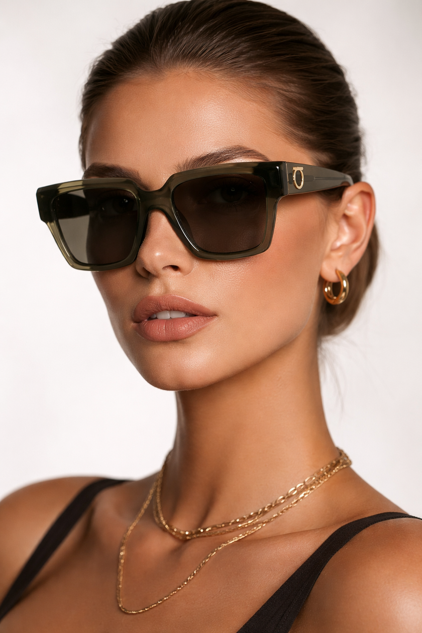FERRAGAMO Pink Square Ladies Sunglasses image 0