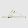 GUCCI Women's  Thong Sandals With Horsebit - White image 0