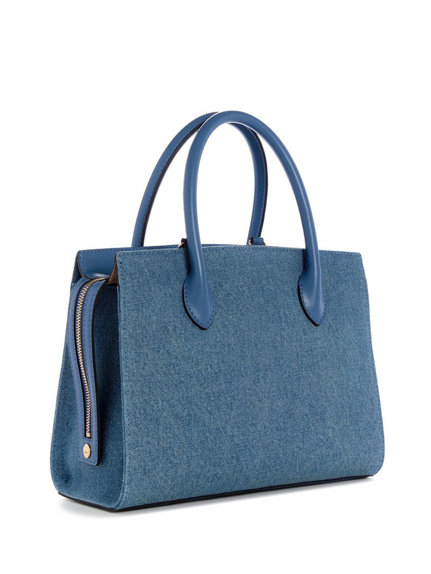 Guess Beryln Denim Large Satchel - Blue image 1