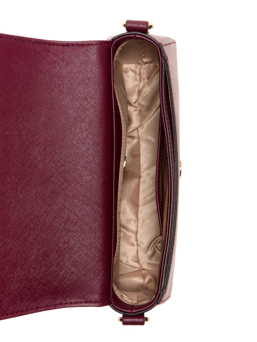 Guess Lumina Saffiano Shoulder Bag - Red image 3