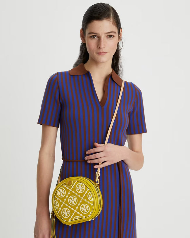 [AT DELHI] TORY BURCH T Monogram Contrast Embossed Moon Bag image 0