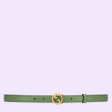 GUCCI Blondie thin Green Leather Belt image 3