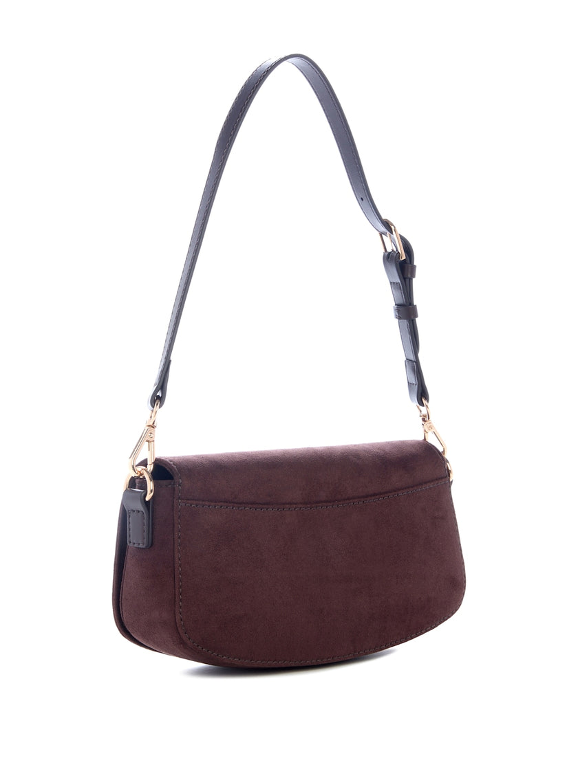 Guess Lumina Faux-Suede Shoulder Bag - Brown image 2
