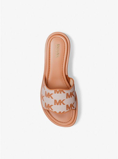 MICHAEL KORS  Hannah Logo Jacquard Slide Sandal - Luggage image 0