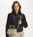 TORY BURCH Petite T Monogram Leather Barrel Bag - Fresh clay image 1