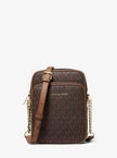 MICHAEL KORS Jet Set Travel Medium Logo Crossbody Bag BROWN 1