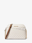 MICHAEL KORS Jet Set Travel Medium Logo Dome Crossbody Bag VANILLA 1