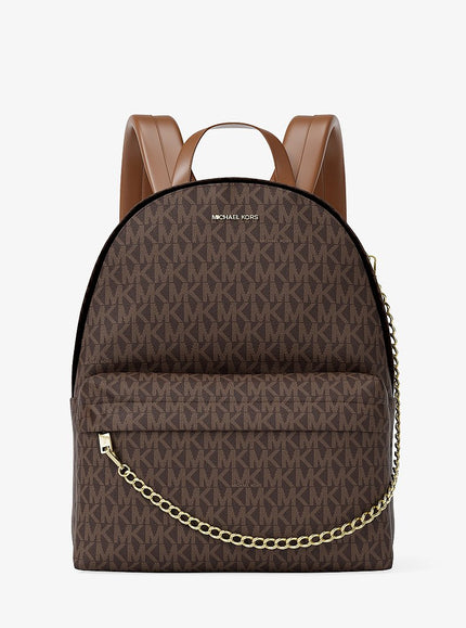 [At India] MICHAEL KORS Slater Medium Signature Logo Backpack - Brown