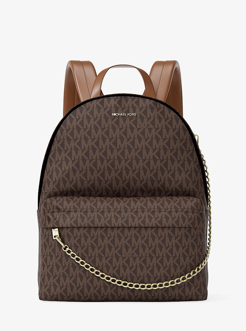 MICHAEL KORS Slater Medium Signature Logo Backpack - Brown