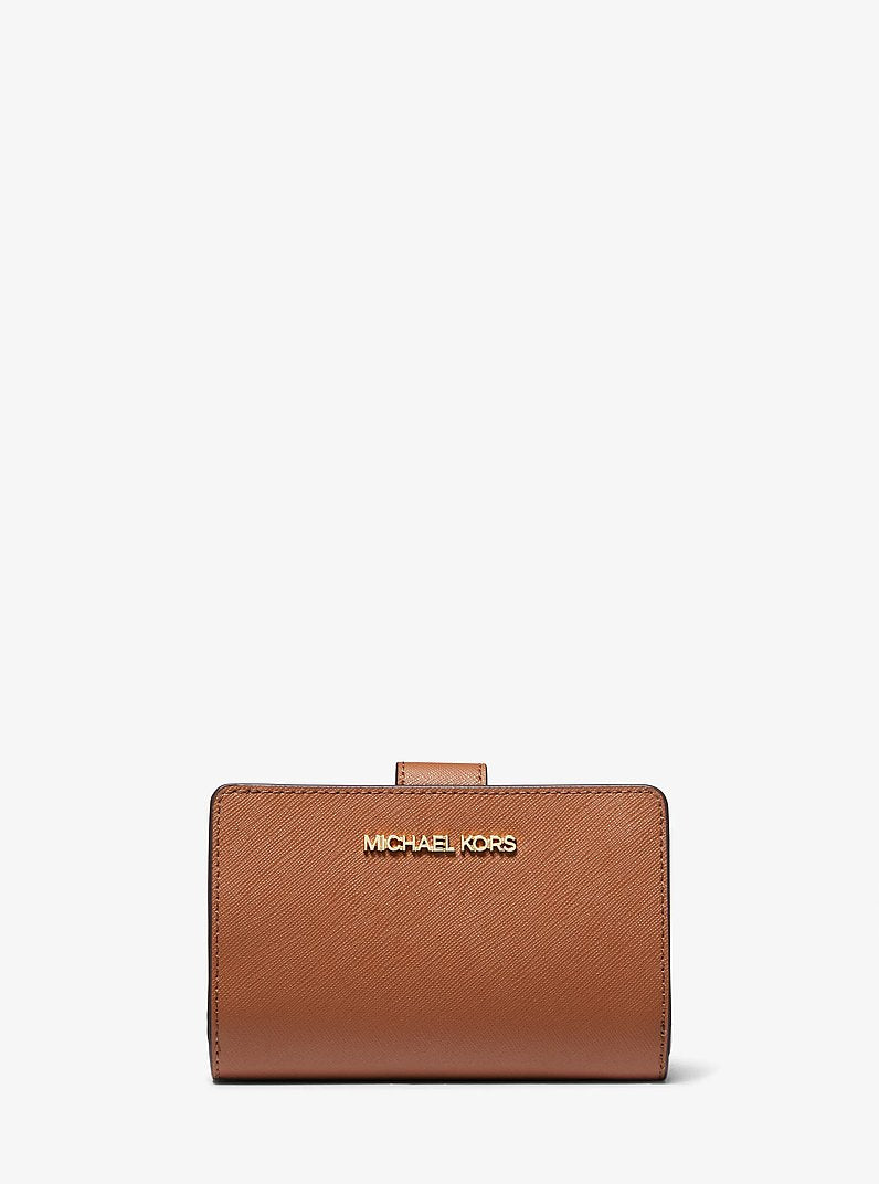 MICHAEL KORS Medium Crossgrain Leather Wallet - Luggage