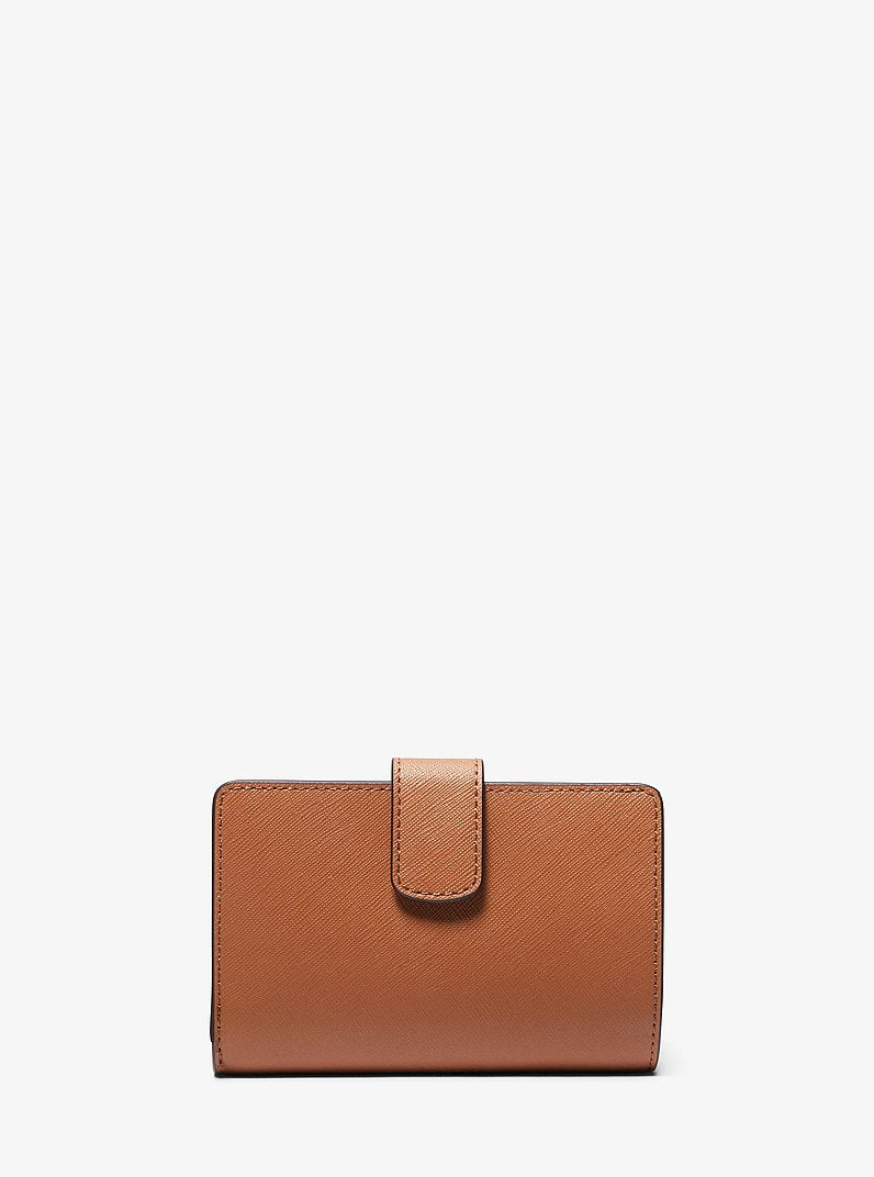 MICHAEL KORS Medium Crossgrain Leather Wallet - Luggage