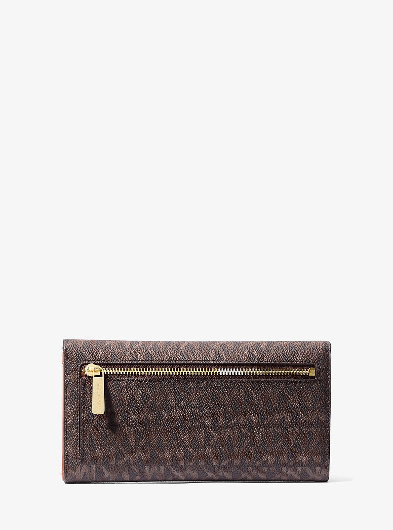 MICHAEL KORS Jet Set Large Logo Trifold Wallet - Brown